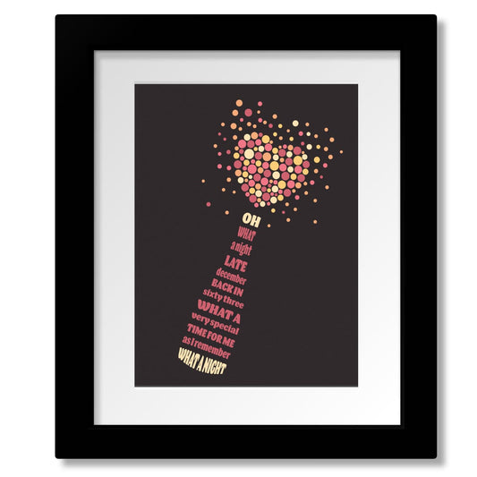 December 1963 by The Four Seasons - Song Lyric 70s Music Art Song Lyrics Art Song Lyrics Art 8x10 Matted and Framed Print