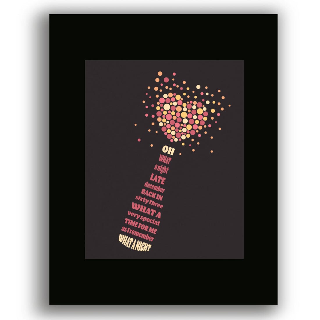 December 1963 by The Four Seasons - Song Lyric 70s Music Art Song Lyrics Art Song Lyrics Art 8x10 Black Matted Unframed Print