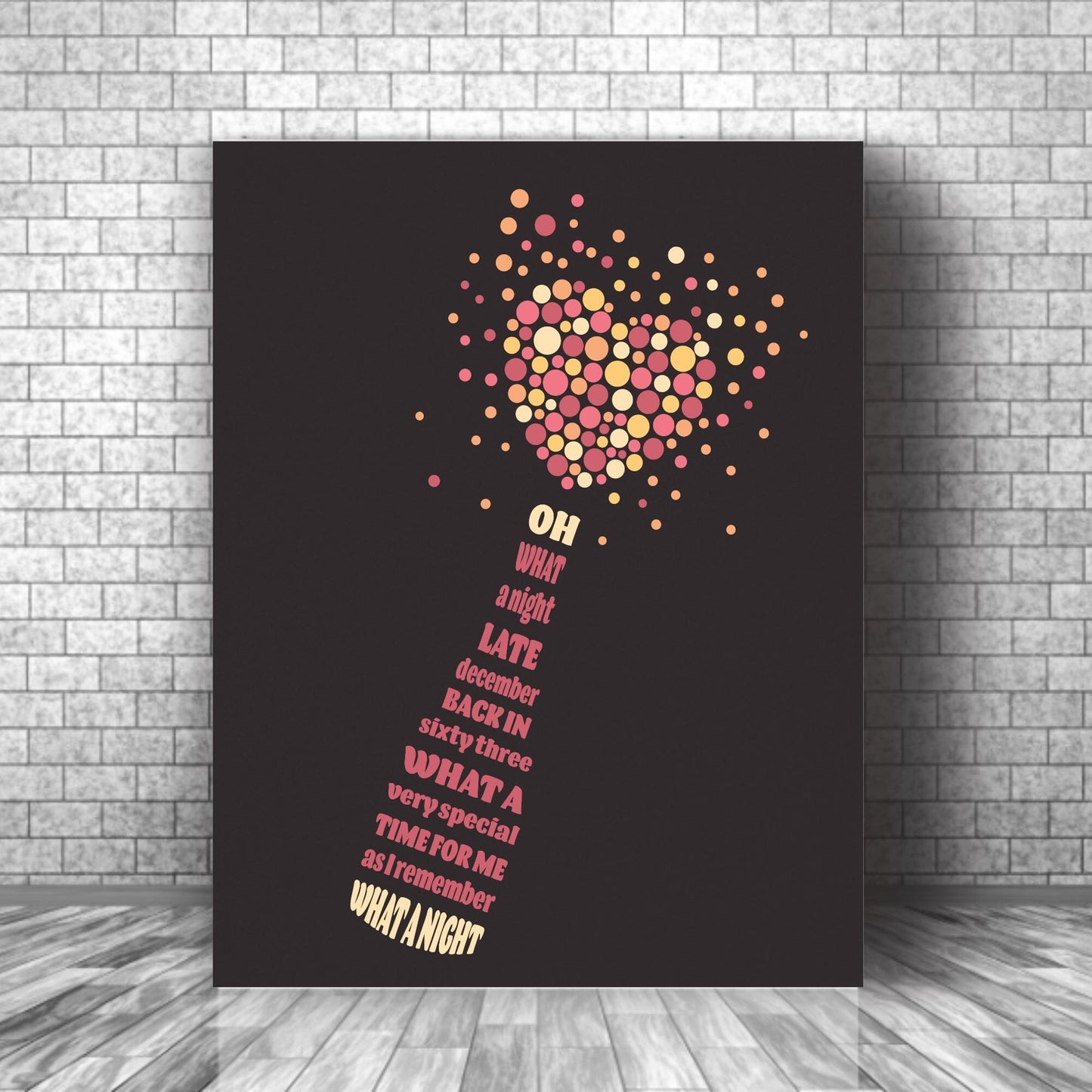 December 1963 by The Four Seasons - Song Lyric 70s Music Art Song Lyrics Art Song Lyrics Art 11x14 Canvas Wrap 