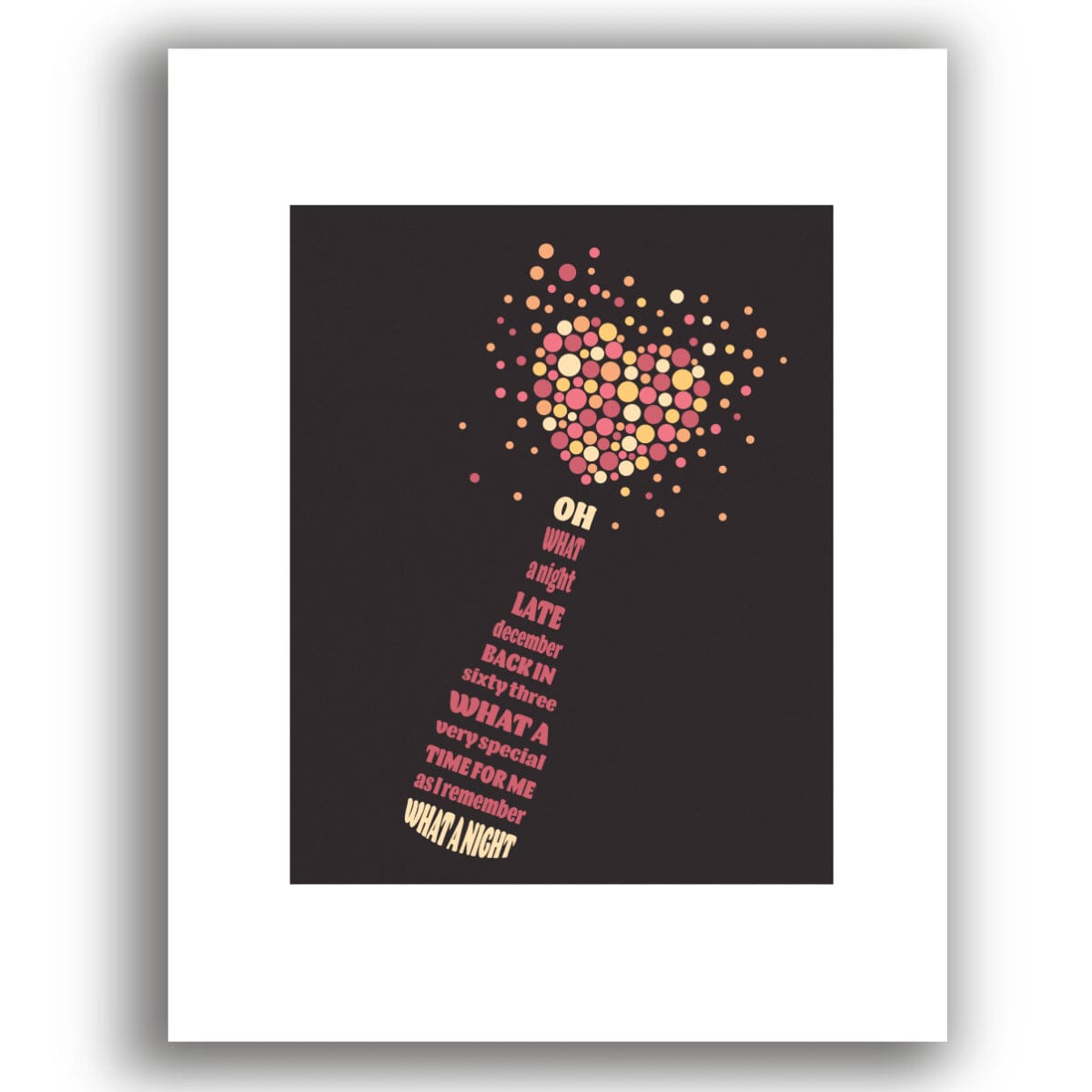 December 1963 by The Four Seasons - Song Lyric 70s Music Art Song Lyrics Art Song Lyrics Art 8x10 White Matted Unframed Print