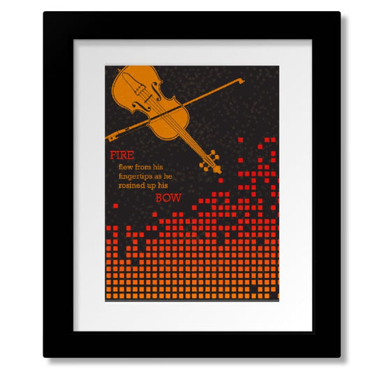 Devil Went Down to Georgia by Charlie Daniels Band - 70s Art Song Lyrics Art Song Lyrics Art 8x10 Matted and Framed Print