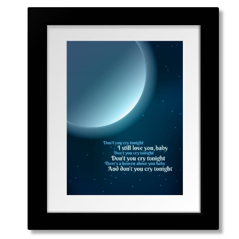 Don't Cry by Guns n' Roses - Song Lyric Art Wall Print Song Lyrics Art Song Lyrics Art