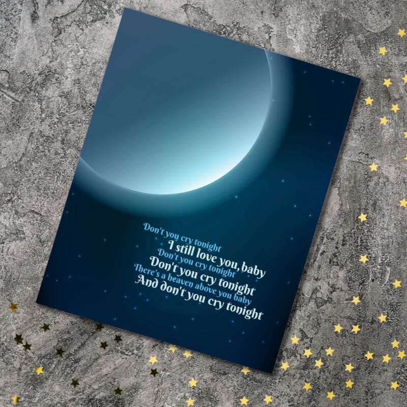 Don't Cry by Guns n' Roses - Song Lyric Art Wall Print Song Lyrics Art Song Lyrics Art 8x10 Unframed Print