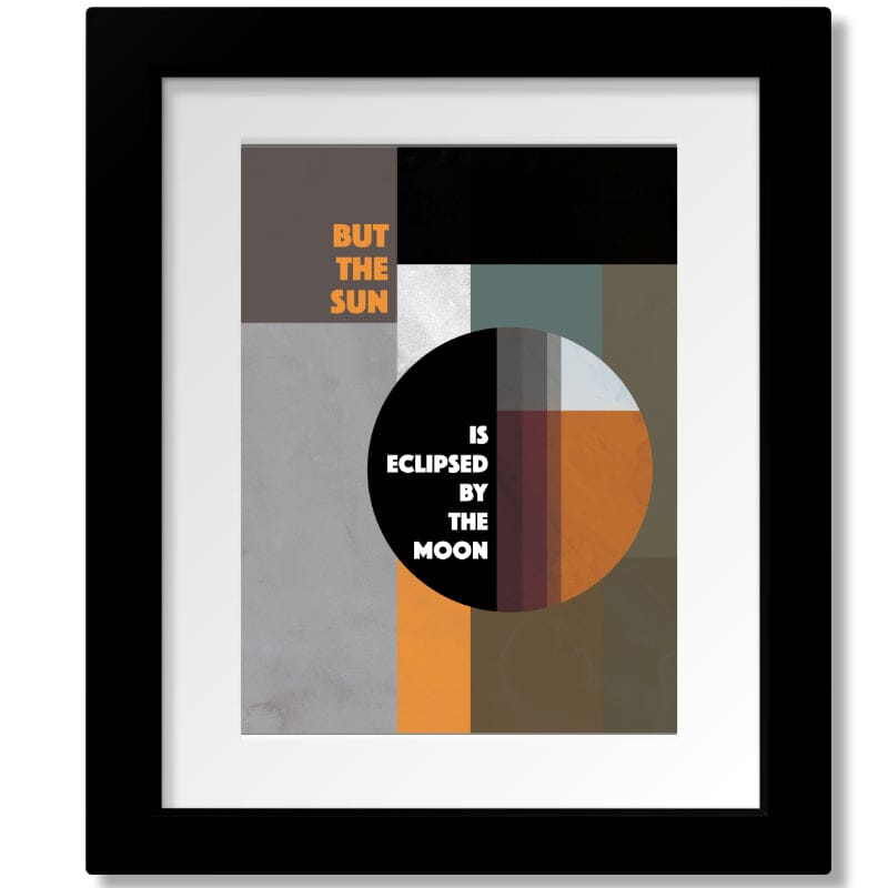 Eclipse by Pink Floyd - Lyric Song Wall Decor Artwork Print Song Lyrics Art Song Lyrics Art 8x10 Framed and Matted Print