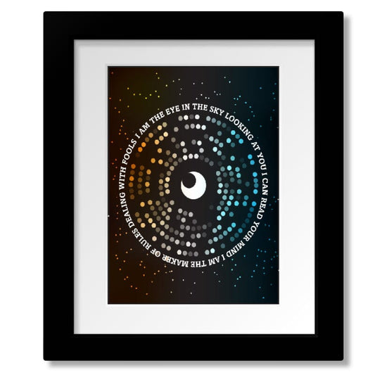 Eye in the Sky by Alan Parsons Project - 80s Song Lyric Art Song Lyrics Art Song Lyrics Art 8x10 Matted and Framed Print