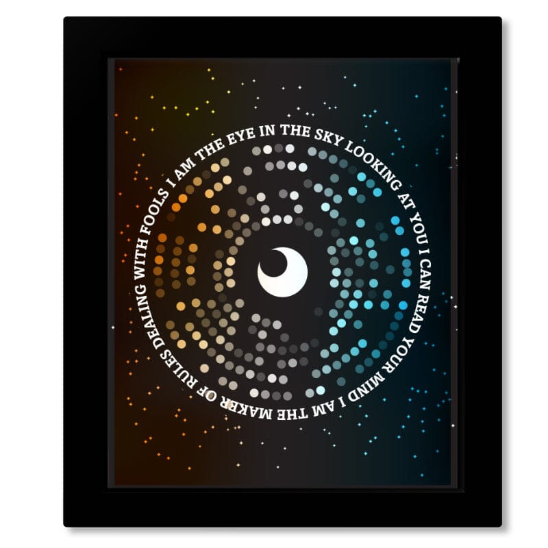 Eye in the Sky by Alan Parsons Project - 80s Song Lyric Art Song Lyrics Art Song Lyrics Art 8x10 Framed Print (without mat) 