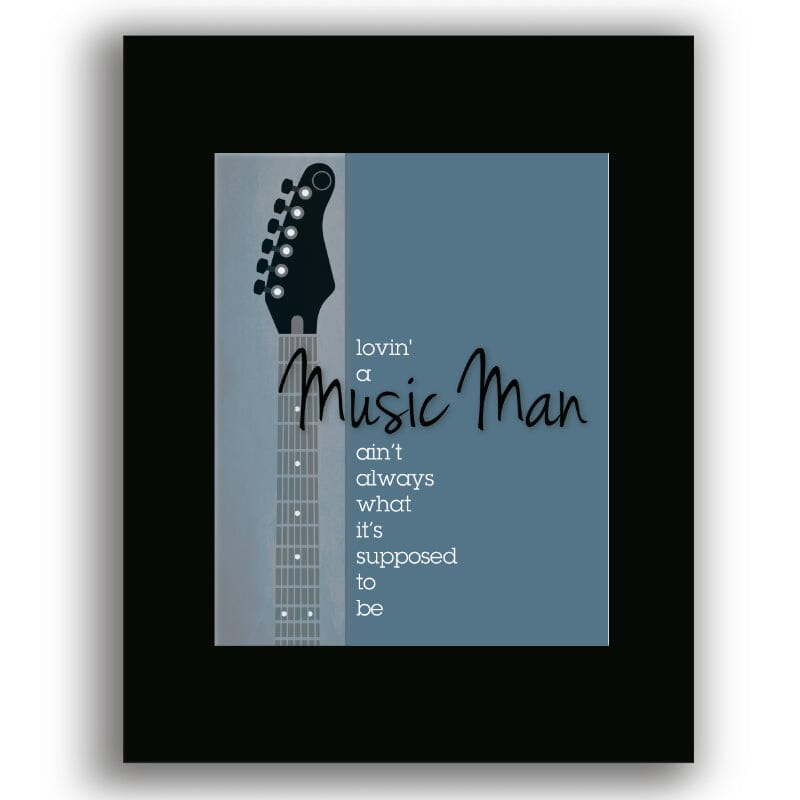 Faithfully by Journey - Wedding Song Lyrics Art Music Poster Song Lyrics Art Song Lyrics Art 8x10 Black Matted Print