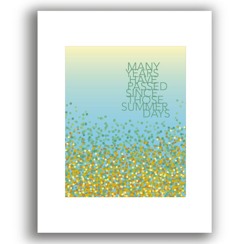 Fields of Gold by Sting - 80s Song Lyric Art Print Decor Song Lyrics Art Song Lyrics Art 8x10 White Matted Print