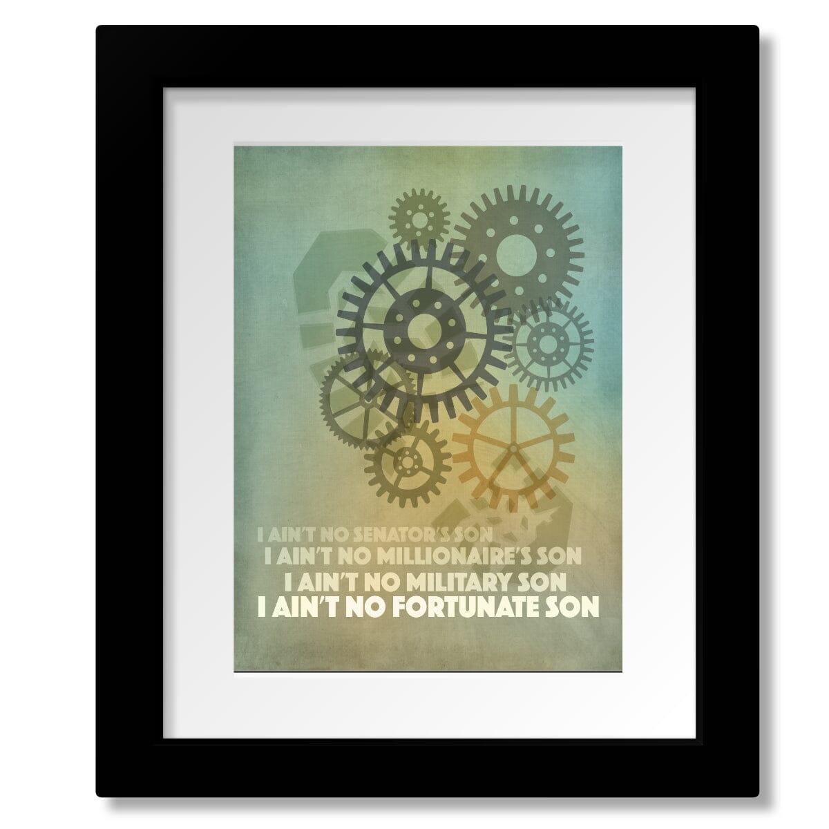 Fortunate Son by Creedence Clearwater Revival - Lyric Art Song Lyrics Art Song Lyrics Art 8x10 Matted and Framed Print