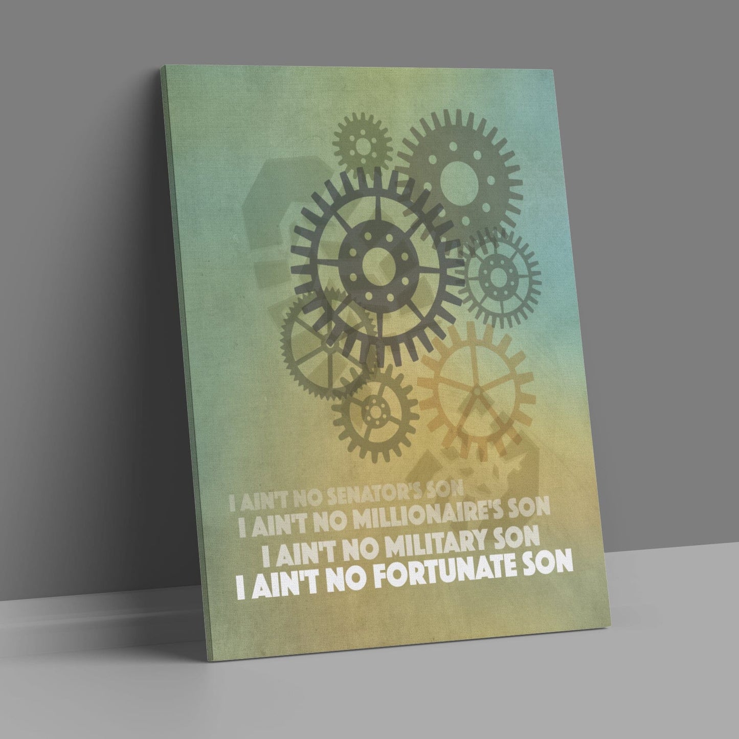 Fortunate Son by Creedence Clearwater Revival - Lyric Art Song Lyrics Art Song Lyrics Art 11x14 Canvas Wrap
