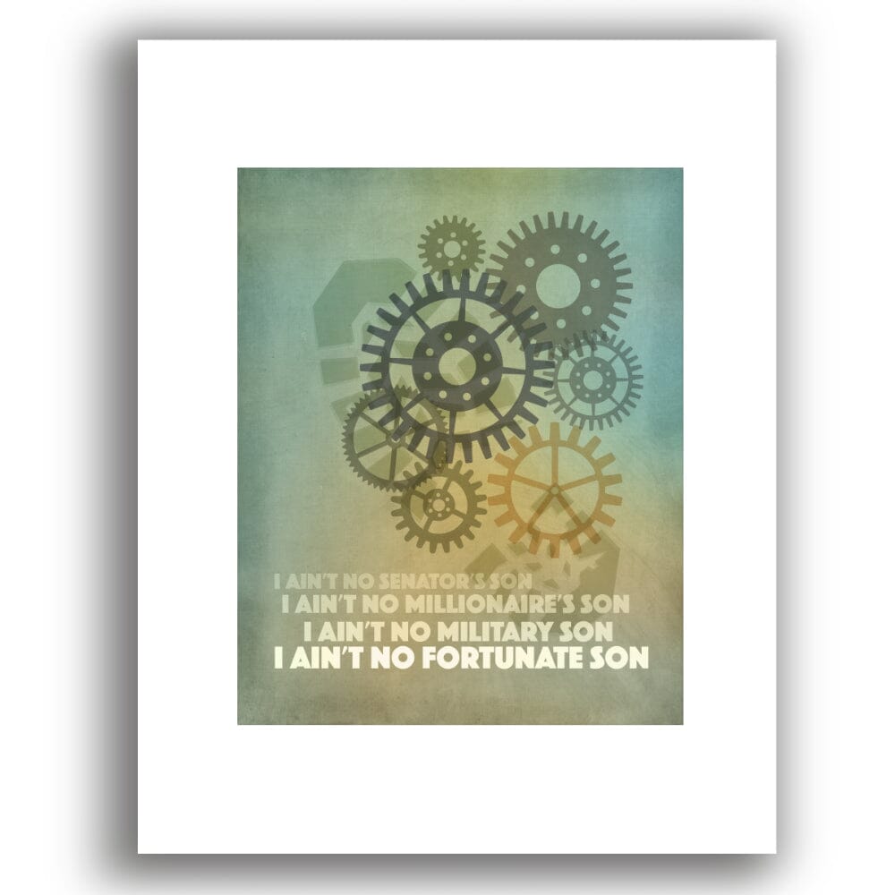 Fortunate Son by Creedence Clearwater Revival - Lyric Art Song Lyrics Art Song Lyrics Art 8x10 White Matted Unframed Print