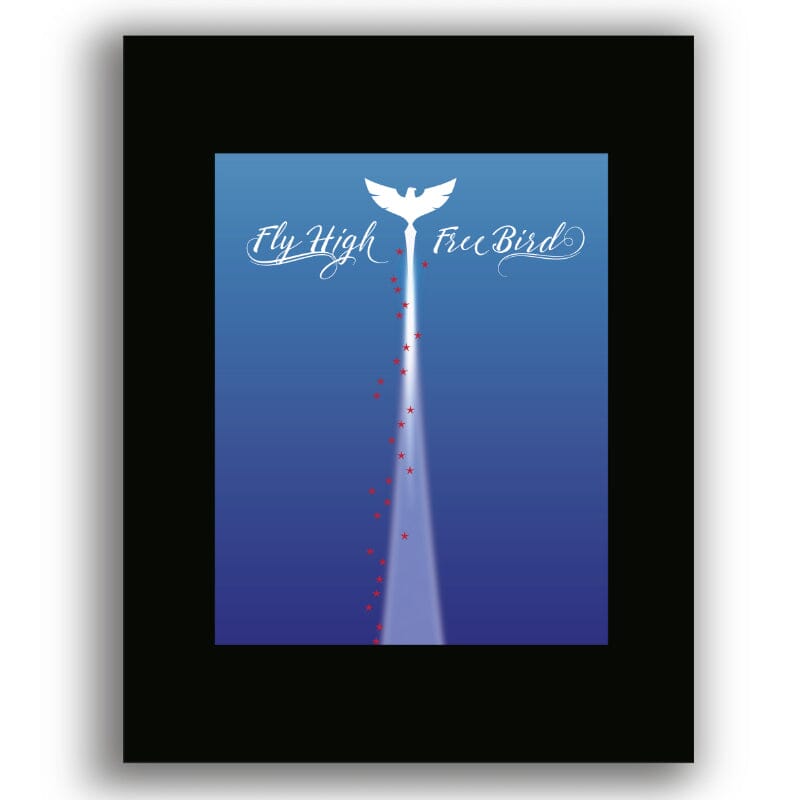 Free Bird by Lynyrd Skynyrd - Rock Music Song Lyric Artwork Song Lyrics Art Song Lyrics Art 8x10 Unframed Black Matted Print 