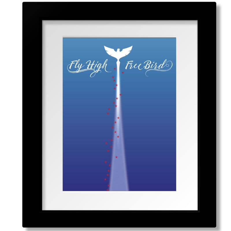Free Bird by Lynyrd Skynyrd - Rock Music Song Lyric Artwork Song Lyrics Art Song Lyrics Art 8x10 Matted and Framed Print