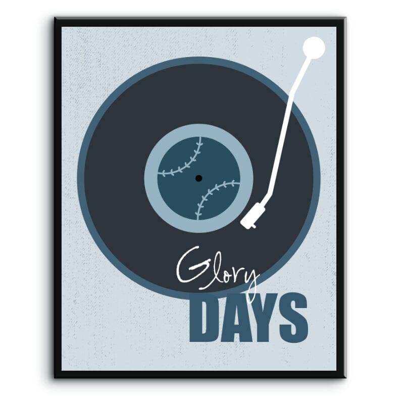 Glory Days by Bruce Springsteen - Lyric Print Wall Decor Art Song Lyrics Art Song Lyrics Art 8x10 Plaque Mount
