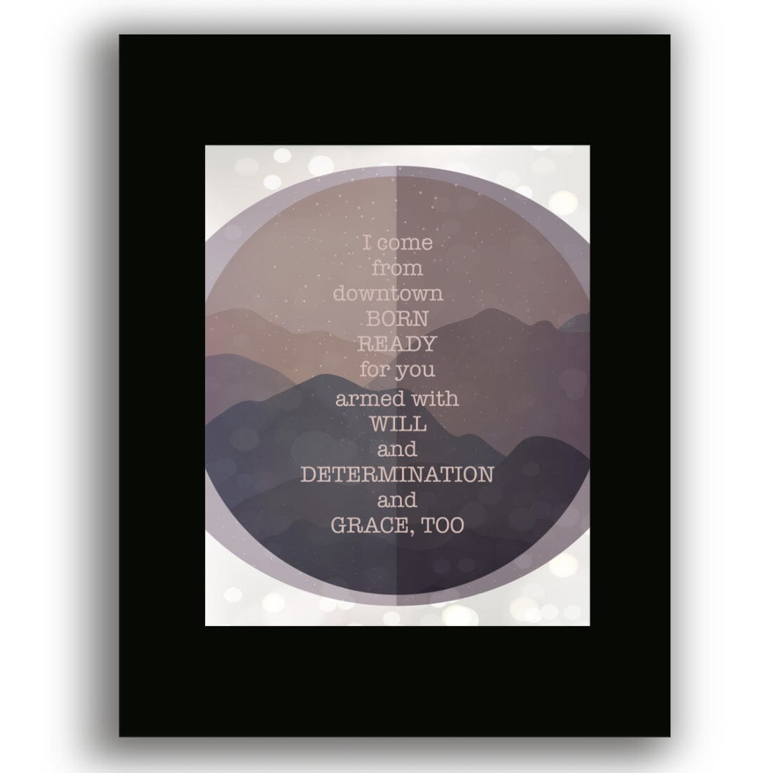 Grace, Too by the Tragically Hip - Music Quote Wall Decor Song Lyrics Art Song Lyrics Art 8x10 Black Matted Unframed Print