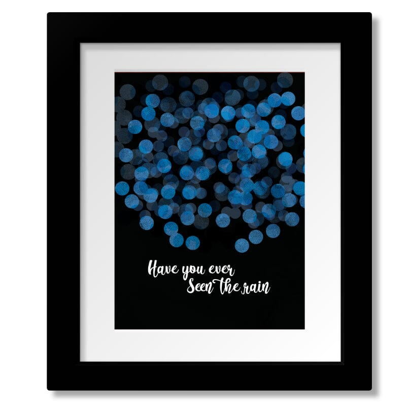 Have You Ever Seen the Rain by Creedence Clearwater Revival Song Lyrics Art Song Lyrics Art 8x10 Matted and Framed Print