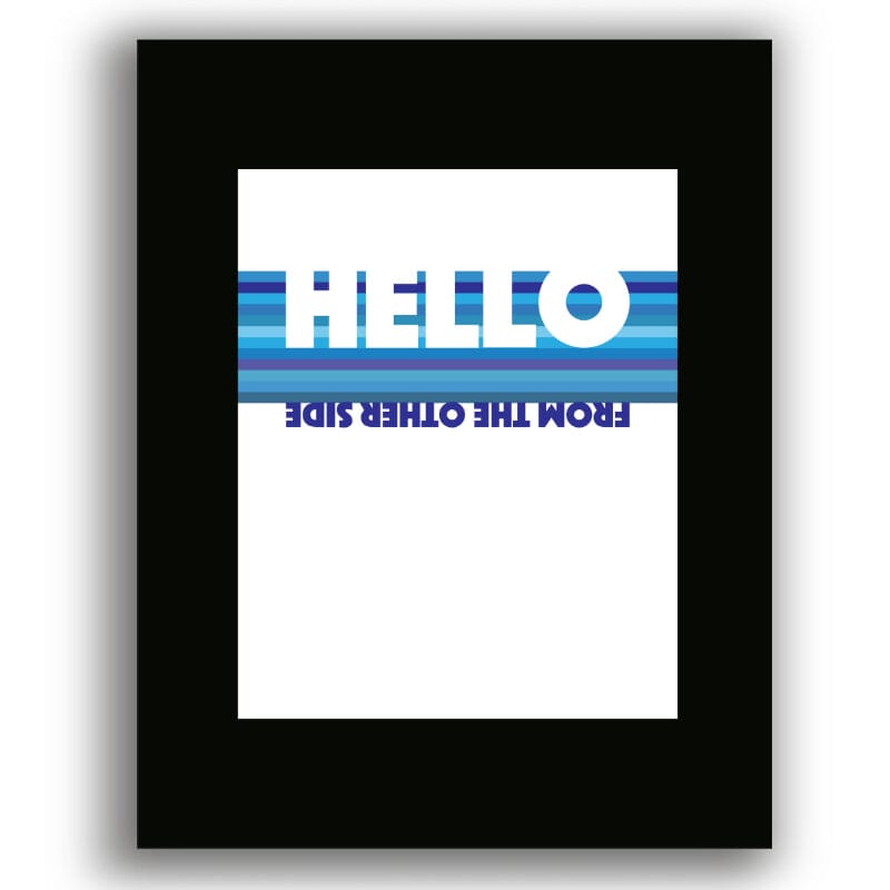 Hello by Adele - Song Lyrics Art Poster Wall Print Decor Song Lyrics Art Song Lyrics Art 8x10 Black Matted Print