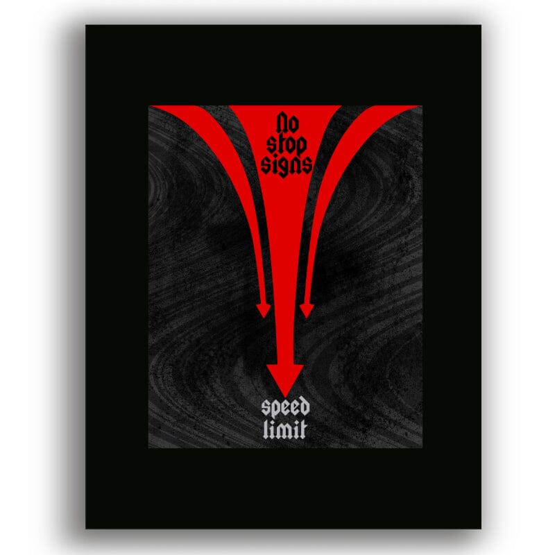 Highway to Hell by ACDC - Rock Lyrics Inspired Art Print Song Lyrics Art Song Lyrics Art 8x10 Unframed Black Matted Print