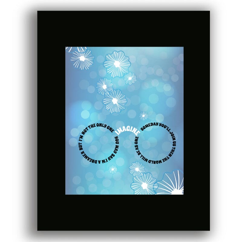Imagine by John Lennon - Soulful Song Lyric Art Poster Print Song Lyrics Art Song Lyrics Art 8x10 Black Matted Print