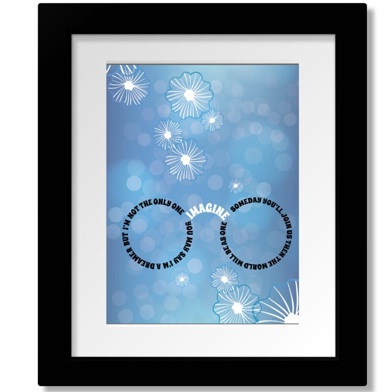 Imagine by John Lennon - Soulful Song Lyric Art Poster Print Song Lyrics Art Song Lyrics Art 8x10 Matted and Framed Print