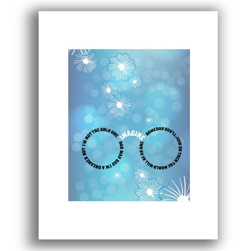 Imagine by John Lennon - Soulful Song Lyric Art Poster Print Song Lyrics Art Song Lyrics Art 8x10 White Matted Print