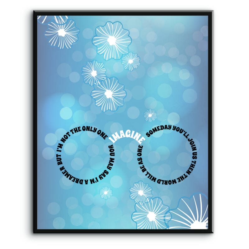 Imagine by John Lennon - Soulful Song Lyric Art Poster Print Song Lyrics Art Song Lyrics Art 8x10 Plaque Mount