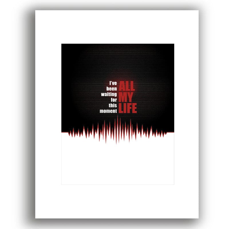 In the Air Tonight by Phil Collins - Rock Music Lyric Art Song Lyrics Art Song Lyrics Art 8x10 White Matted Unframed Print