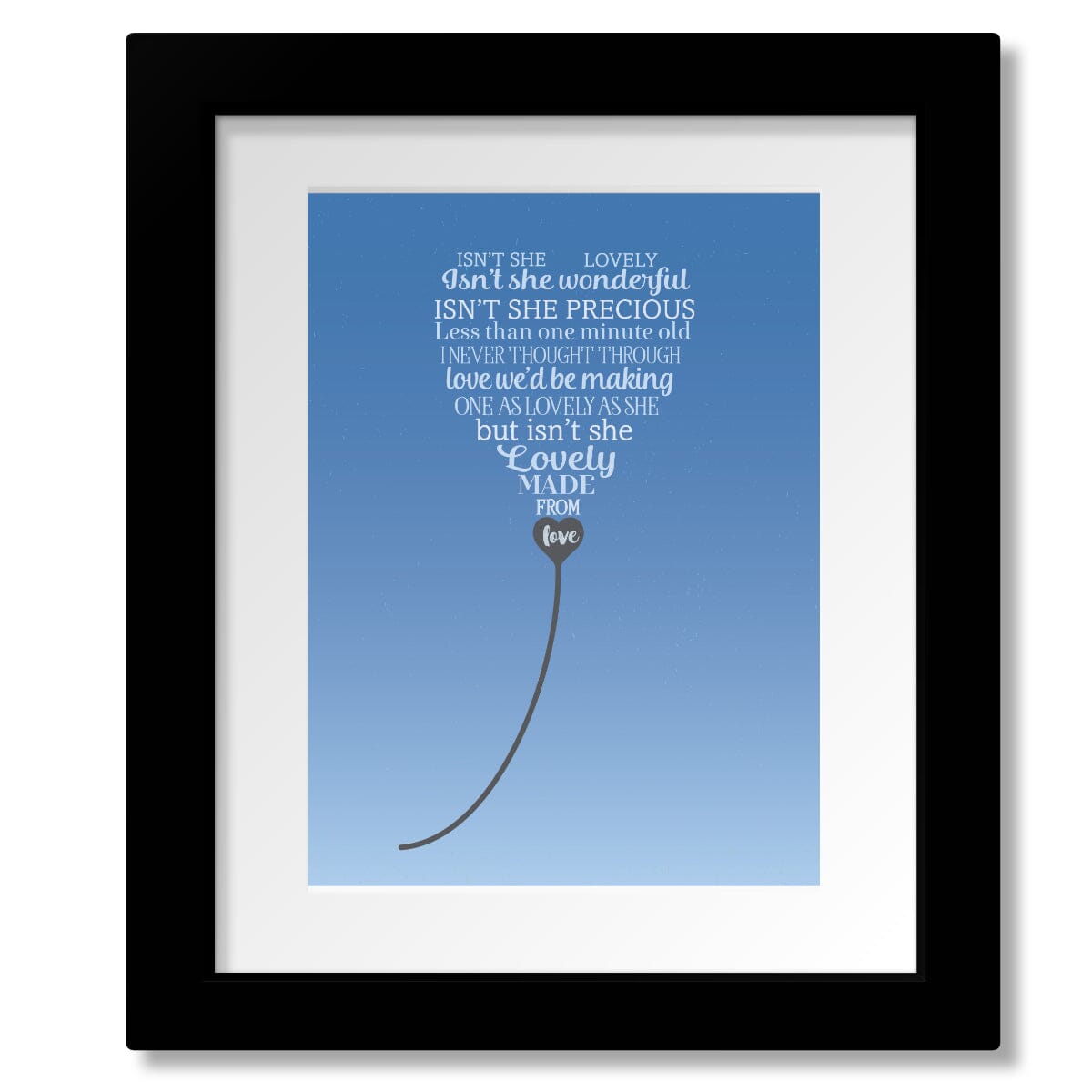 Isn't She Lovely by Stevie Wonder - Lyric Inspired Music Art Song Lyrics Art Song Lyrics Art 8x10 Matted and Framed Print