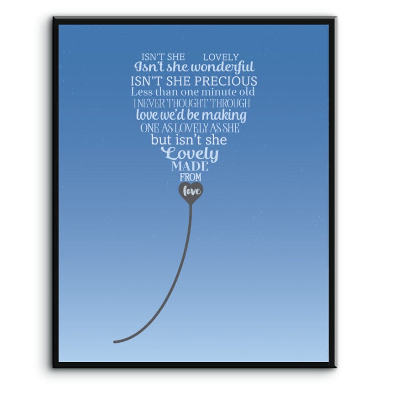 Isn't She Lovely by Stevie Wonder - Lyric Inspired Music Art Song Lyrics Art Song Lyrics Art 8x10 Plaque Mount