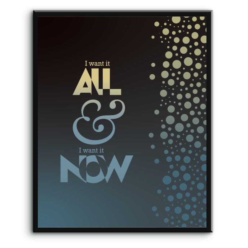 I Want it All by Queen - Song Lyric Music Quote Decor Art Song Lyrics Art Song Lyrics Art 8x10 Plaque Mount