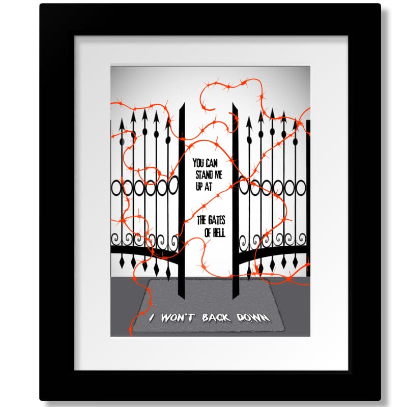 I Won't Back Down by Tom Petty - Song Lyric Art Music Print Song Lyrics Art Song Lyrics Art 8x10 Matted and Framed Print
