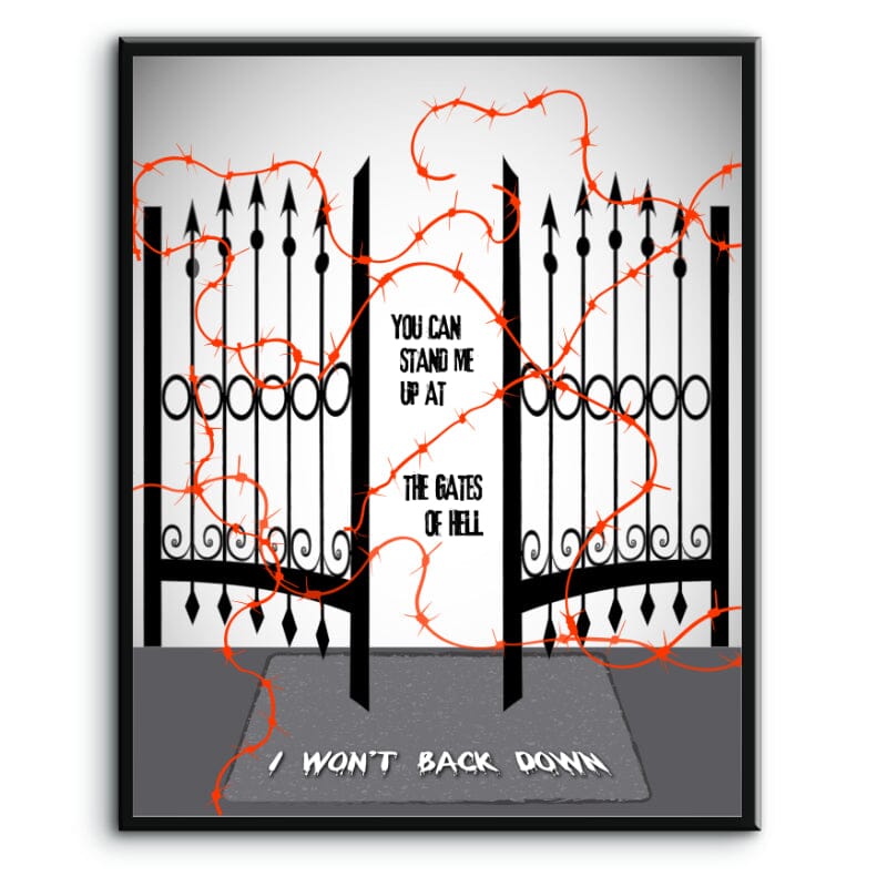 I Won't Back Down by Tom Petty - Song Lyric Art Music Print Song Lyrics Art Song Lyrics Art 8x10 Plaque Mount