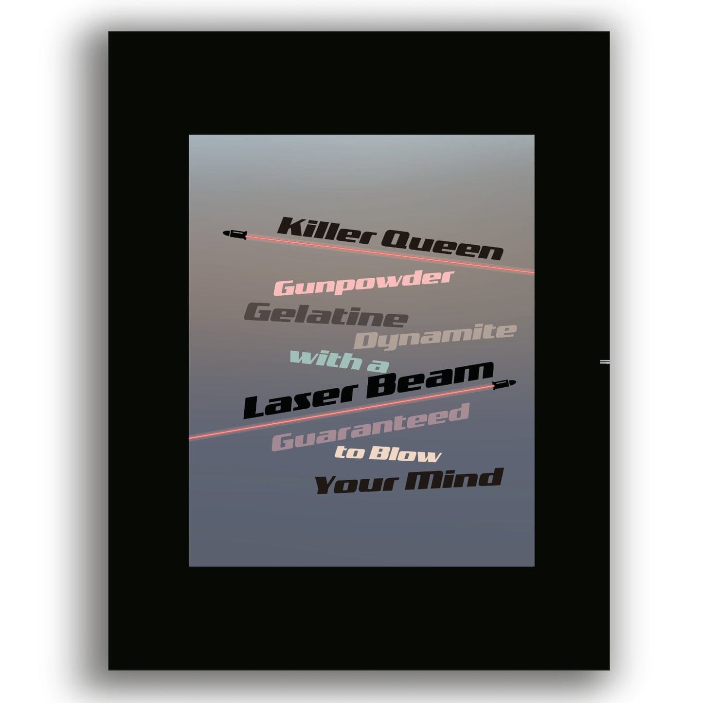 Killer Queen by Queen - Song Lyrics Inspired Art Wall Decor Song Lyrics Art Song Lyrics Art