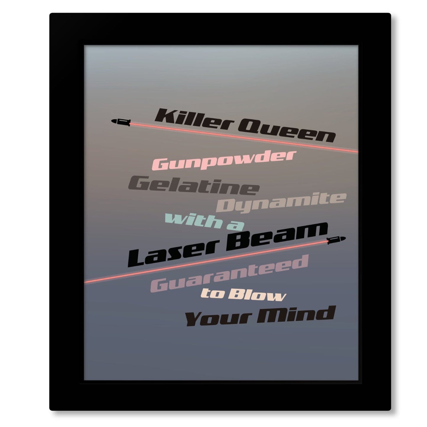 Killer Queen by Queen - Song Lyrics Inspired Art Wall Decor Song Lyrics Art Song Lyrics Art 8x10 Framed Print (without mat)