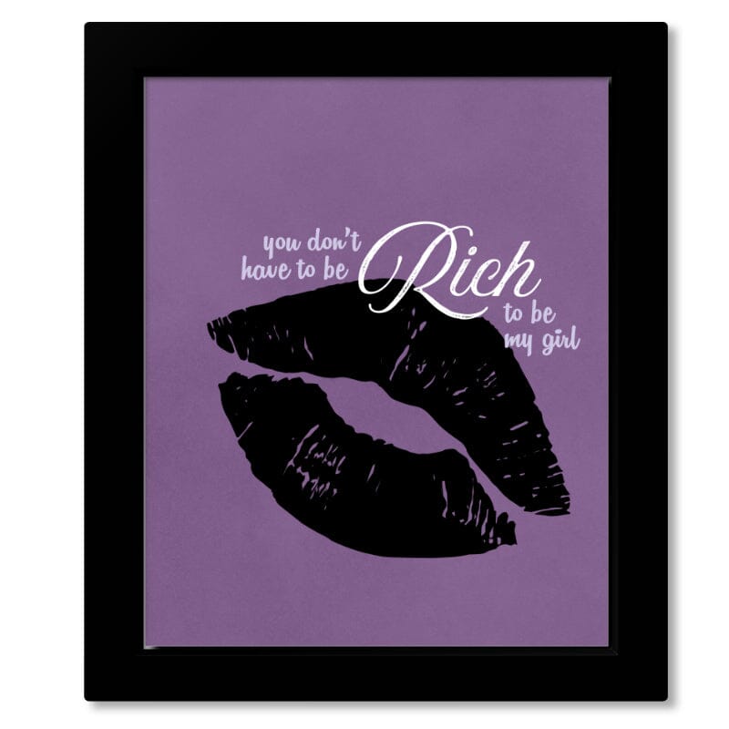 Kiss by Prince - Classic Rock Memorabilia Song Lyric Art Song Lyrics Art Song Lyrics Art 8x10 Framed (no mat) Print