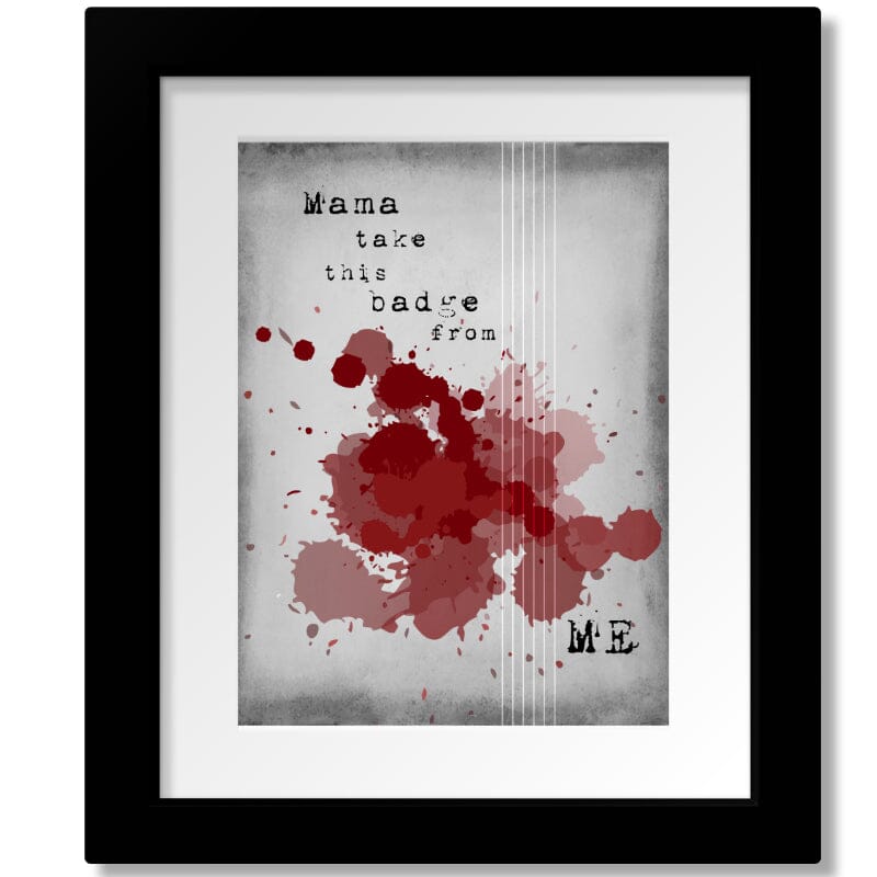 Knockin' on Heavens Door by Bob Dylan - Song Lyric Art Print Song Lyrics Art Song Lyrics Art 8x10 Matted and Framed Print