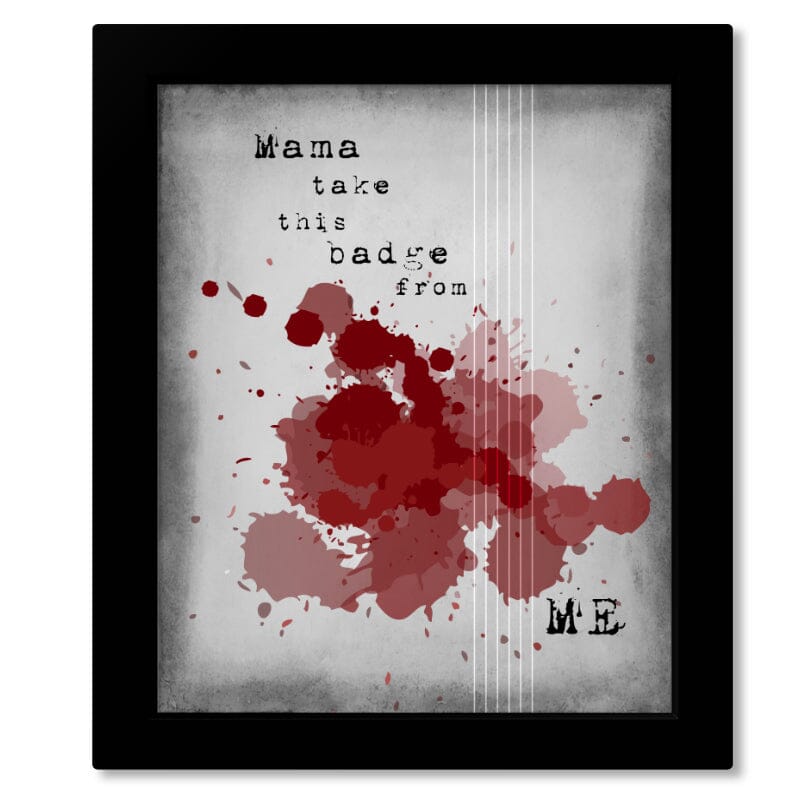Knockin' on Heavens Door by Bob Dylan - Song Lyric Art Print Song Lyrics Art Song Lyrics Art 8x10 Framed Print (without mat)