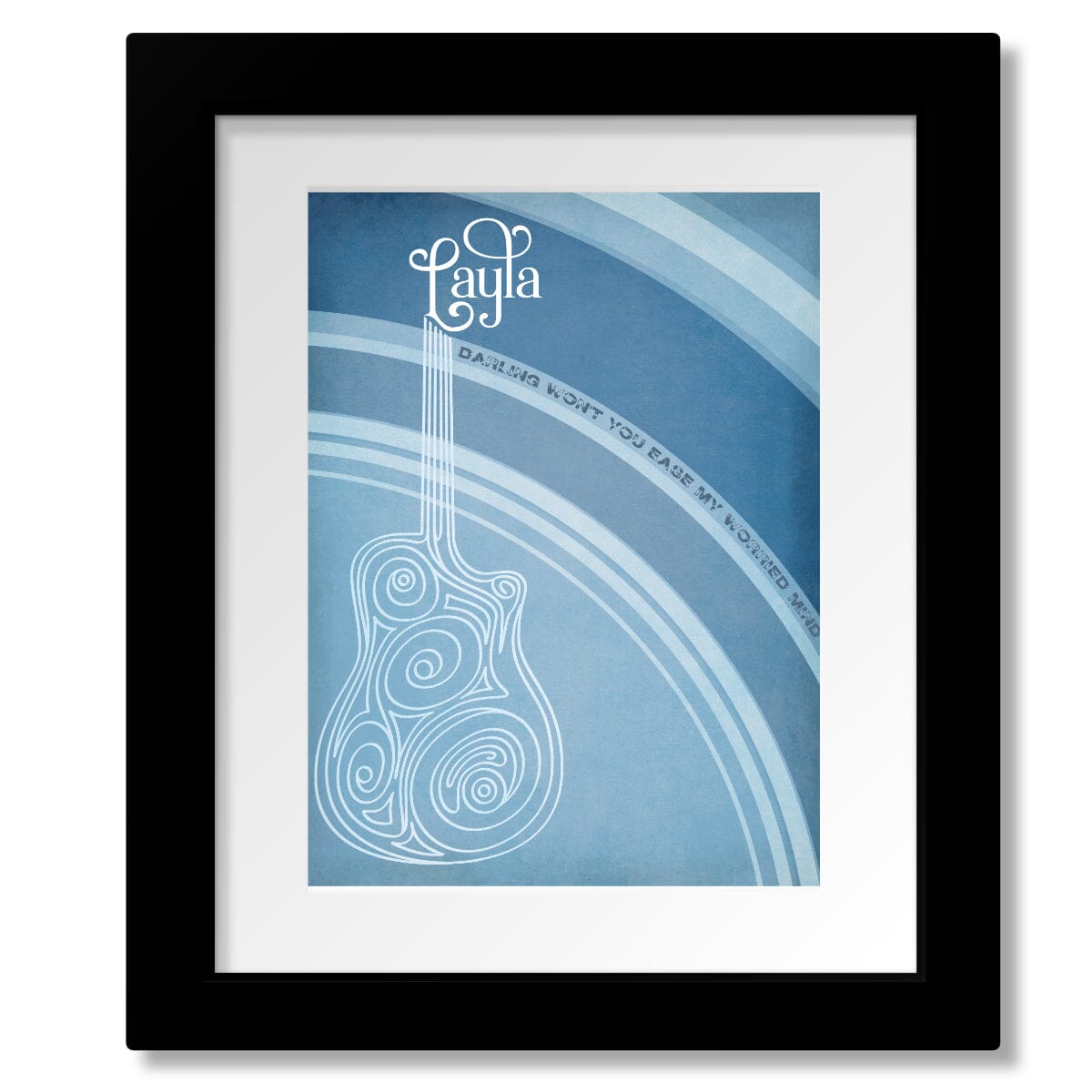 Layla by Eric Clapton - Musical Poster Lyric Wall Art Print Song Lyrics Art Song Lyrics Art 8x10 Matted and Framed Print
