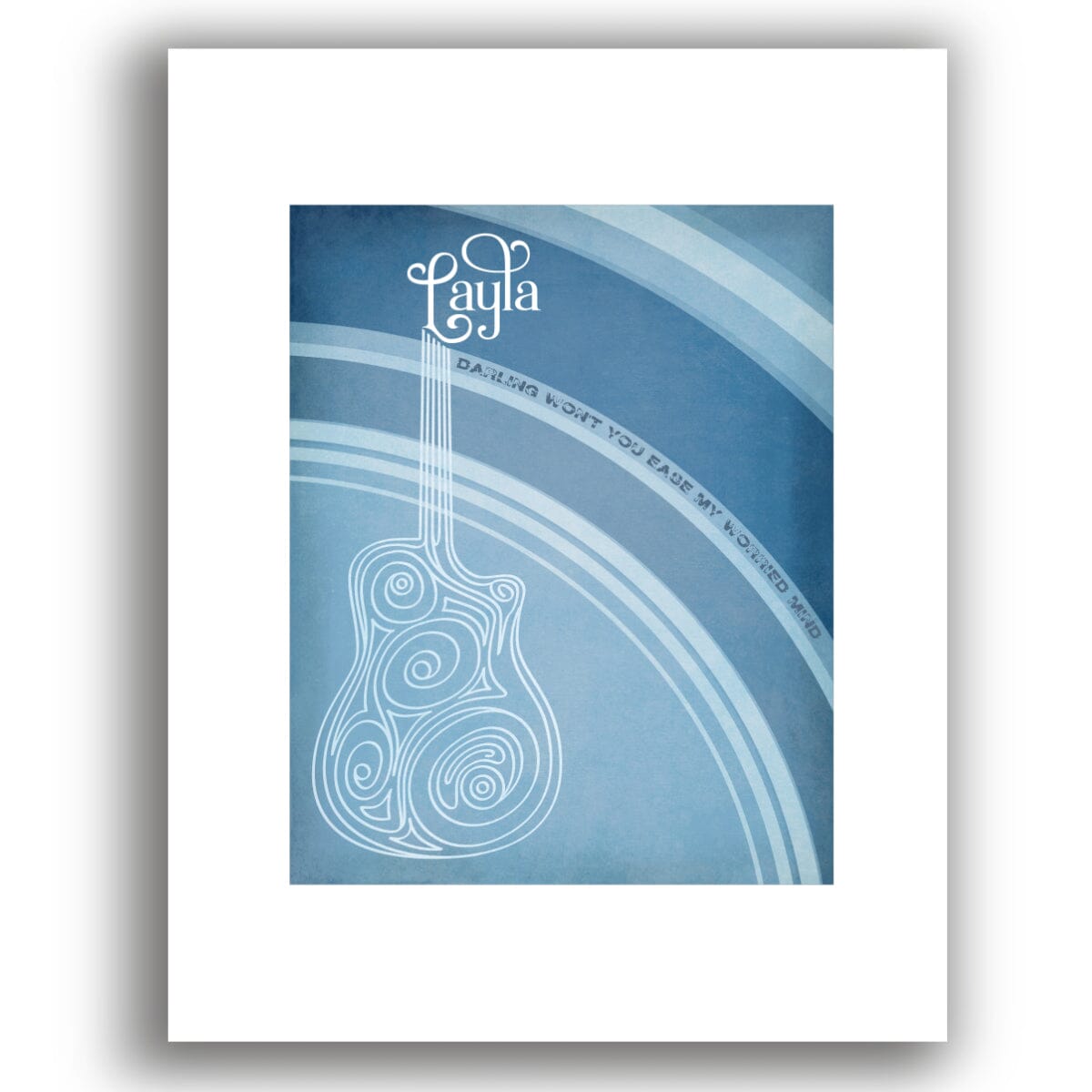 Layla by Eric Clapton - Musical Poster Lyric Wall Art Print Song Lyrics Art Song Lyrics Art 8x10 Unframed White Matted Print