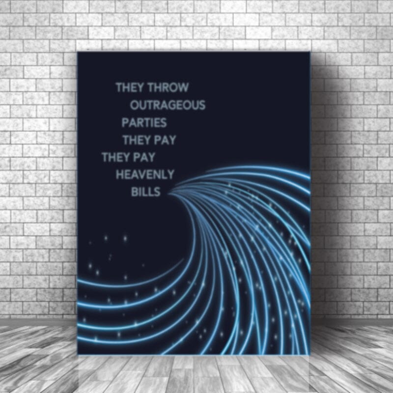 Life in the Fast Lane by the Eagles - Song Lyric Art Print Song Lyrics Art Song Lyrics Art 11x14 Canvas Wrap