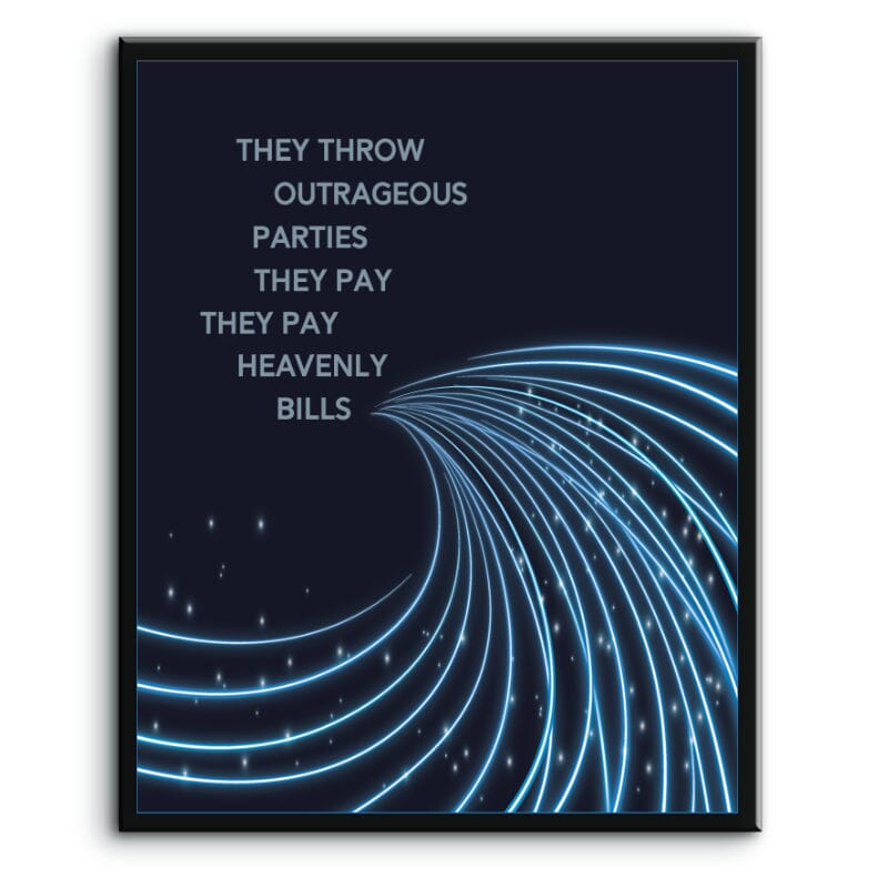 Life in the Fast Lane by the Eagles - Song Lyric Art Print Song Lyrics Art Song Lyrics Art 8x10 Plaque Mount