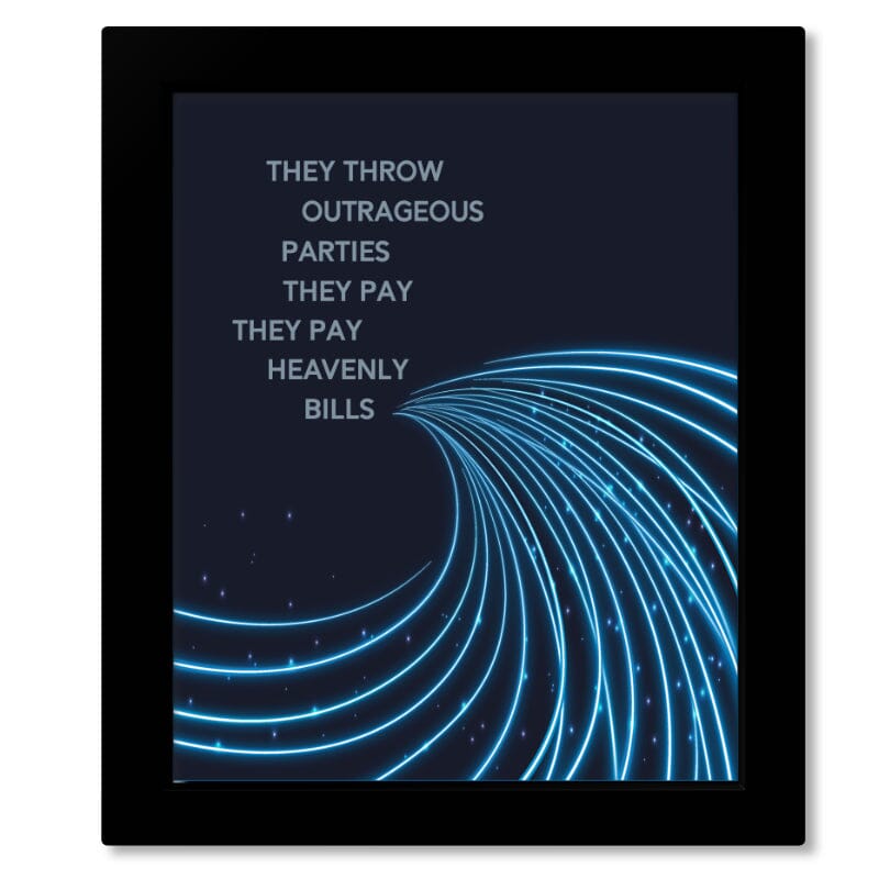 Life in the Fast Lane by the Eagles - Song Lyric Art Print Song Lyrics Art Song Lyrics Art 8x10 Framed Print (without mat)