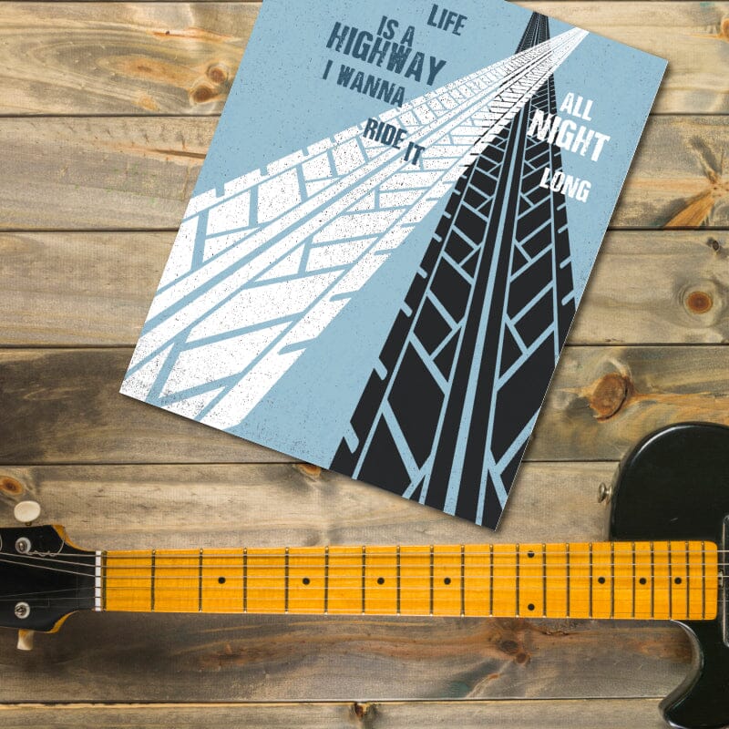 Life is a Highway by Tom Cochrane - Pop Music Song Art Print Song Lyrics Art Song Lyrics Art 8x10 Unframed Print