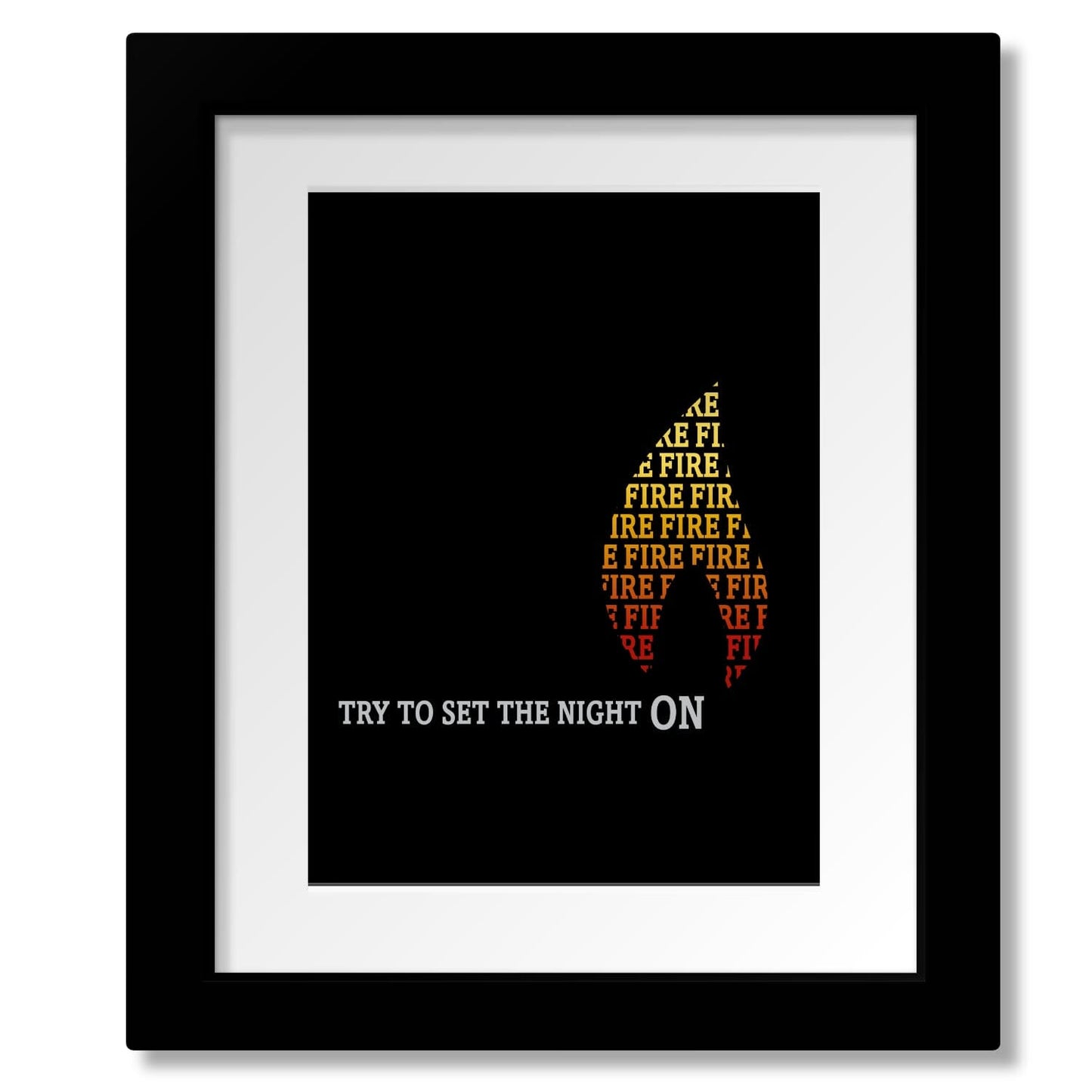 Light my Fire by The Doors - 60s Song Lyric Music Poster Art Song Lyrics Art Song Lyrics Art 8x10 Matted and Framed Print
