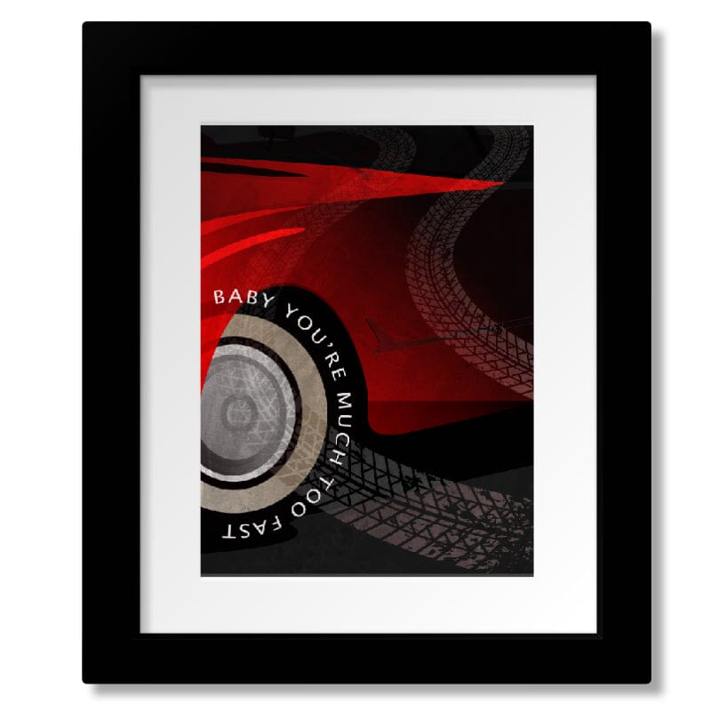 Little Red Corvette by Prince - Classic Rock Music Print Song Lyrics Art Song Lyrics Art 8x10 Matted and Framed Print