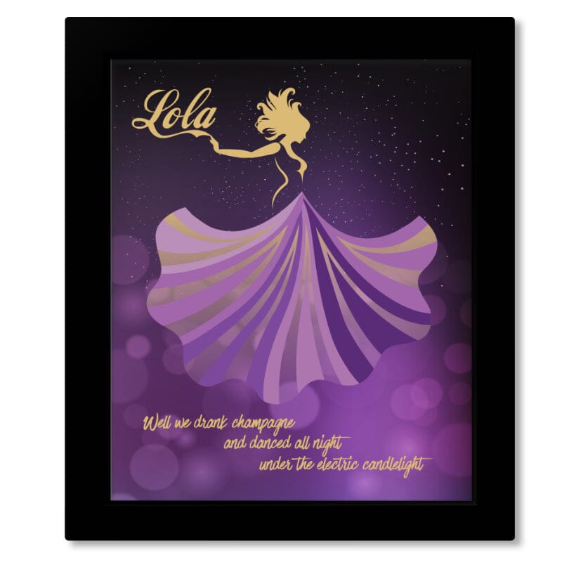 Lola by the Kinks - Classic Rock n' Roll 70s Song Lyric Art Song Lyrics Art Song Lyrics Art 8x10 Framed Print (without mat)