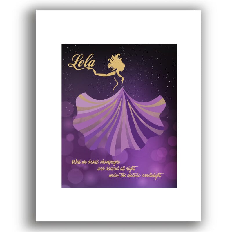 Lola by the Kinks - Classic Rock n' Roll 70s Song Lyric Art Song Lyrics Art Song Lyrics Art 8x10 White Matted Unframed Print