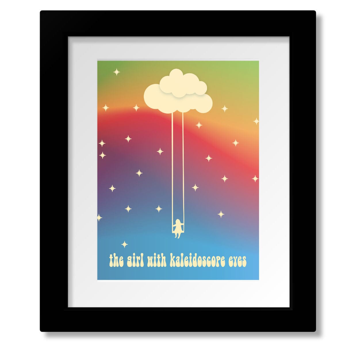 Lucy in the Sky with Diamonds by Beatles - Song Lyric Art Song Lyrics Art Song Lyrics Art 8x10 Matted and Framed Print