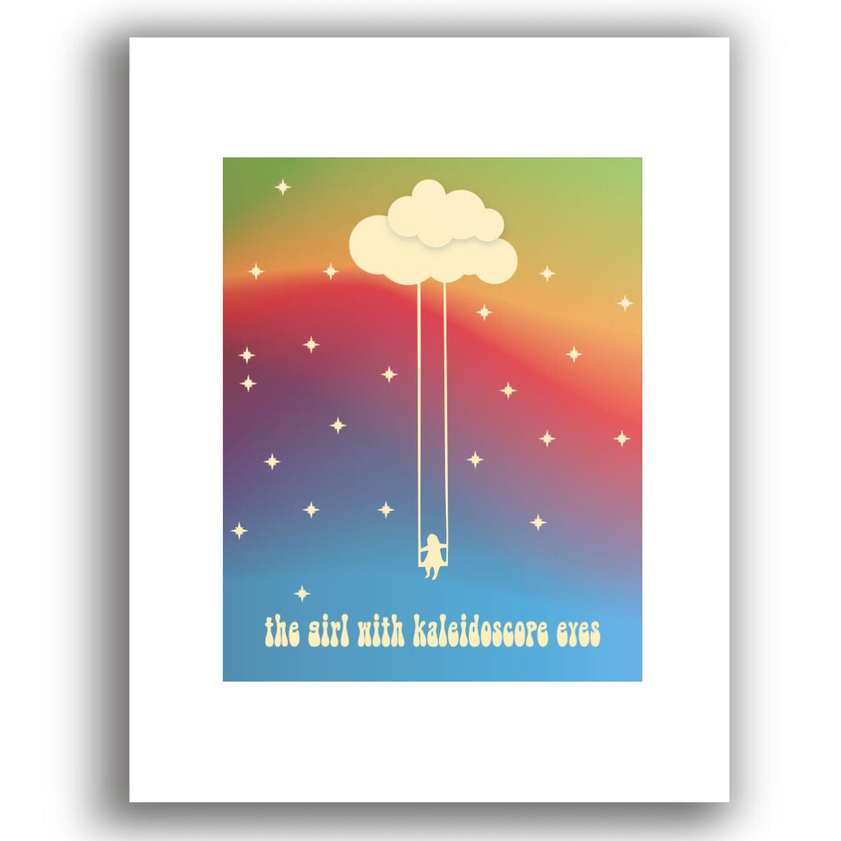 Lucy in the Sky with Diamonds by Beatles - Song Lyric Art Song Lyrics Art Song Lyrics Art 8x10 White Matted Print