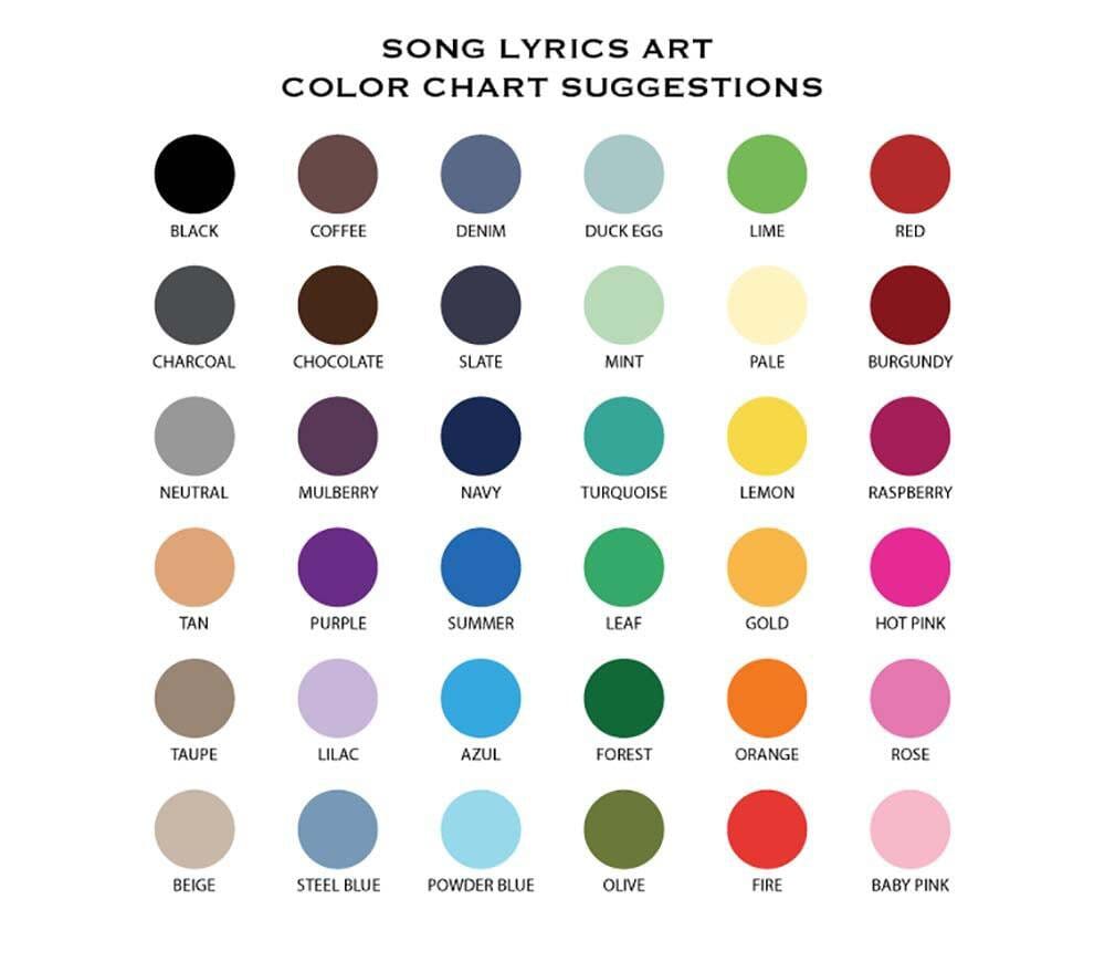 Tribute Celebration Art for Retirement Anniversary Birthday Modern Words Art Song Lyrics Art